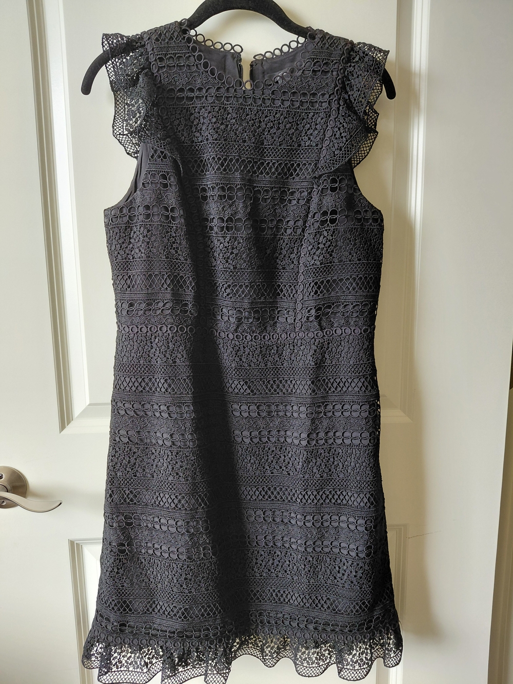 J. Crew Black Lace Dress with Scalloped Trim